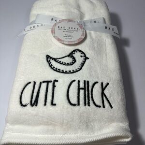 Rae Dunn White Hand Towels Set
